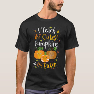 Camiseta Eu Ensino As Abóboras Mais Fofas No Remendo Pré K