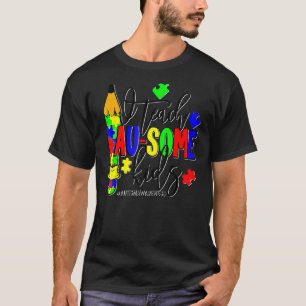 Camiseta Eu Ensino Au Algumas Peças de Puzzle para Crianças