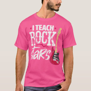 Camiseta Eu Ensino Estrelas do Rock Professor de Música Eng