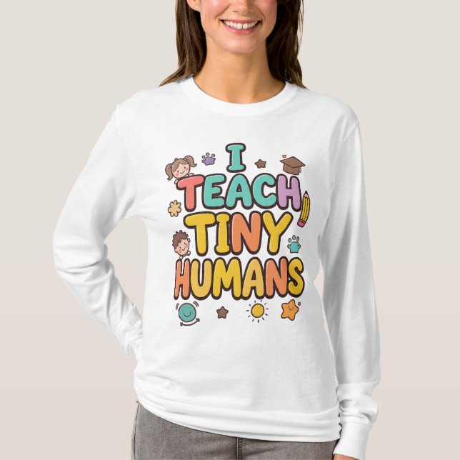 Camiseta Eu Ensino Humanos Pequenos (Frente)