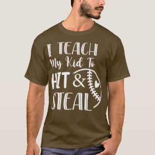Camiseta Eu Ensino Meu Filho a Bater e Roubar no Basebol e 