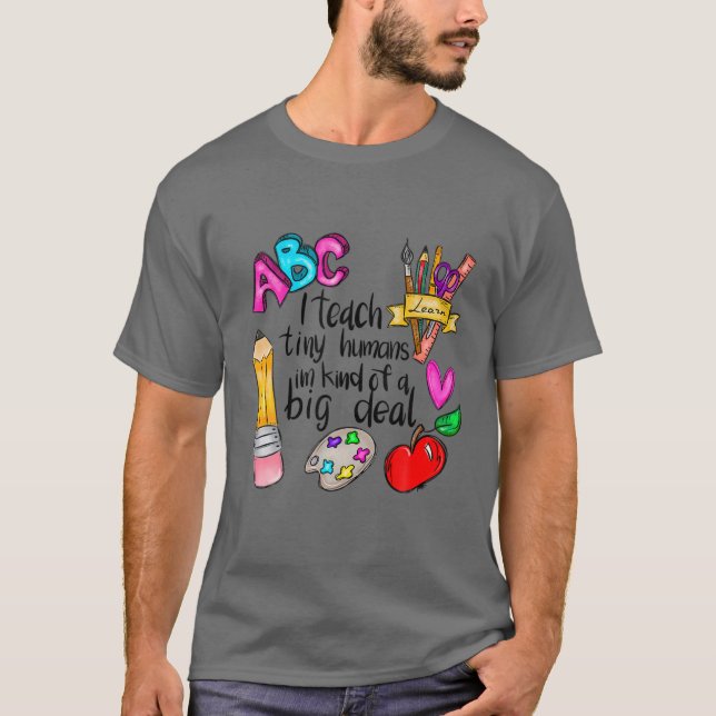 Camiseta Eu Ensino Pequeno Apreciação De Professores Humano (Frente)