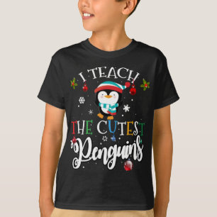 Camiseta Eu ensino pinguins mais bonitos, chá de Natal boni