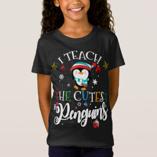 Camiseta Eu ensino pinguins mais bonitos, chá de Natal boni