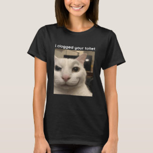 Camiseta Eu Entupi Seu Vaso Sanitário Piada Boba de Gato Me