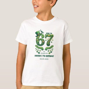 Camiseta Eu Era 6 Agora Eu Sou 7 Dia de São Patrício Menino
