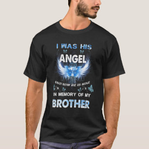 Camiseta Eu Era O Anjo Dele E Agora Ele É Meu Em Memória Do