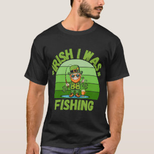 Camiseta Eu era pescador Feliz Dia de São Patrício Trevo Ir