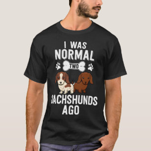 Camiseta Eu Era Um Cão De Dachshouts Normal Ago Red Piebald