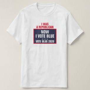 Camiseta Eu era um Republicano Agora Eu Voto a Eleição Azul