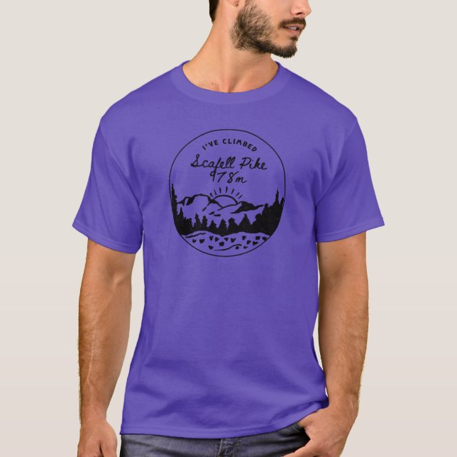 Camiseta Eu escalei Scafell Pike amigos (Frente)