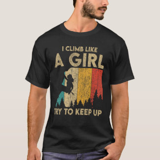 Camiseta Eu Escalo Como Uma Rapariga Vintage Rock Escalando