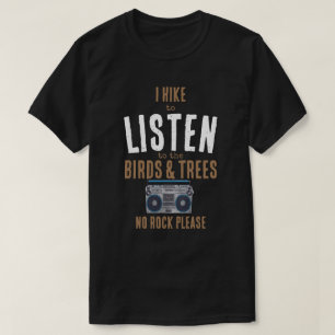Camiseta Eu escalo e escuto pássaros e abelhas no rock