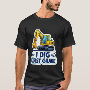 Camiseta Eu Escavo Equipamento de Construção de Escavadeira