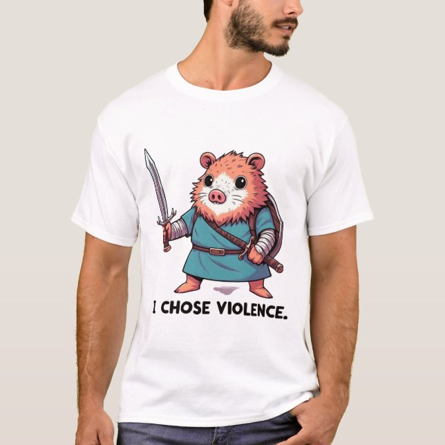 Camiseta Eu Escolhi o Guerreiro Hamster Violento (Frente)