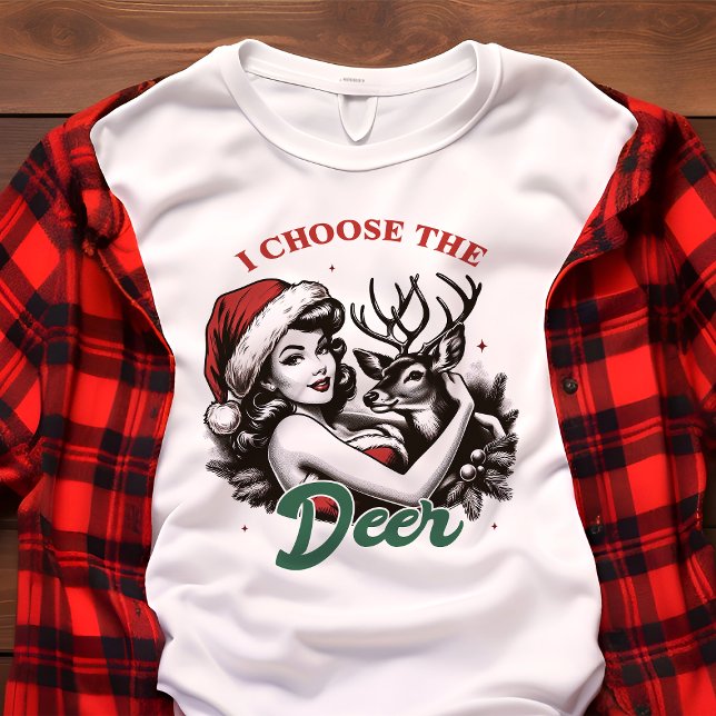 Camiseta Eu Escolho o Veado Natal Divertido (Criador carregado)