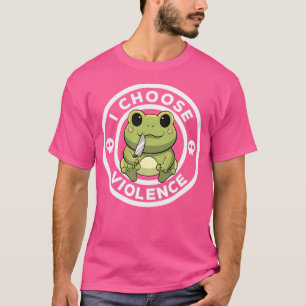 Camiseta Eu Escolho Violência Amante de Sapo Fofinho de Sap