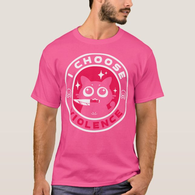 Camiseta Eu Escolho Violência - Cat Lover - Escuro (Frente)