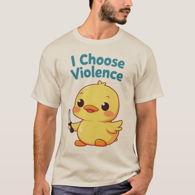 Camiseta Eu Escolho Violência - Design Digital de Paródia D (Frente)