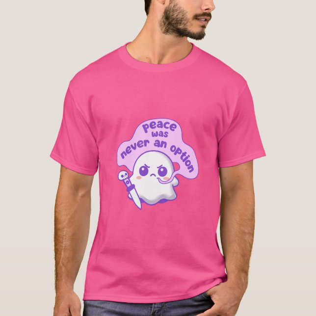 Camiseta Eu Escolho Violência Fantasma Crânio Engraçado (Frente)