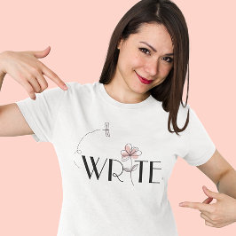 Camiseta Eu escrevo alegre e Na moda