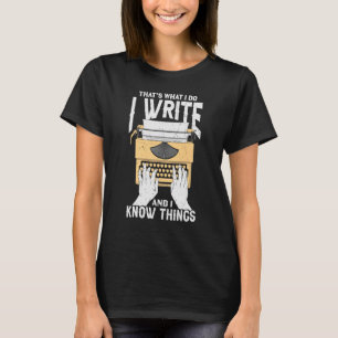 Camiseta Eu Escrevo E Sei Coisas De Máquina De Escrever