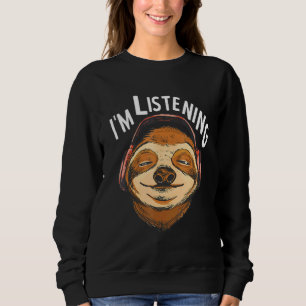Camiseta Eu escuto Fones de ouvido de música ouvindo ouvint
