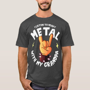 Camiseta Eu escuto Heavy Metal com meu avô, eu sou engraç