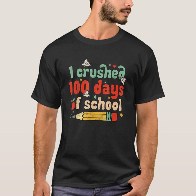Camiseta Eu Esmagei 100 Dias De Escola Mais Inteligente, Br (Frente)