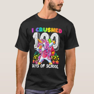 Camiseta Eu Esmagei 100 Dias De Esfregar Unicórnio Escolar 