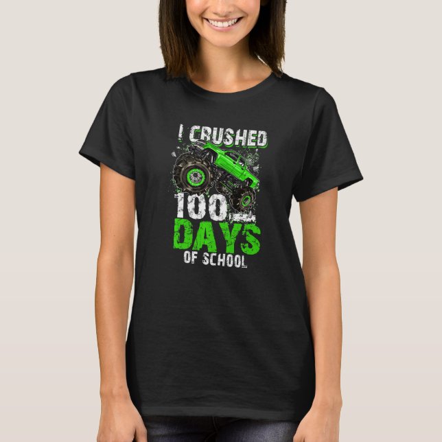 Camiseta Eu Esmagei 100 Dias De Treinadores Crianças Monstr (Frente)