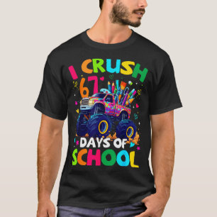 Camiseta Eu Esmago 67 Dias De Escola Caminhão Monstro Meme 
