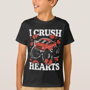 Camiseta Eu Esmago Corações Caminhão Monstro do Dia dos Nam