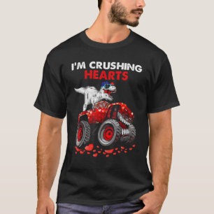 Camiseta Eu Esmago Corações Dino Monster Truck Toddler Boy