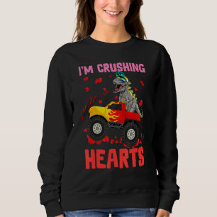 Camiseta Eu Esmago Corações T Rex Monster Kid Vale