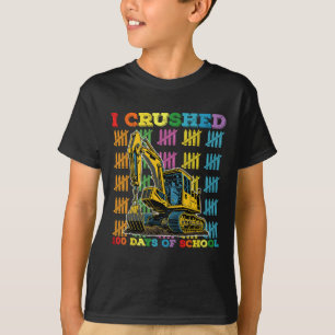 Camiseta Eu Esmaguei 100 Dias de Escavadeira na Escola