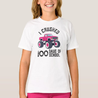 Camiseta Eu esmaguei 100 dias de escola caminhão monstro ro