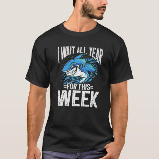 Camiseta Eu Espero o Ano Todo Por Esta Semana Peixe Tubarão