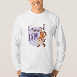 Camiseta Eu Espiono Para Pilotos de Drone e Crianças de Dro