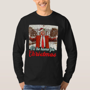 Camiseta Eu Estarei Em Casa Para O Natal Engraçado Xmas