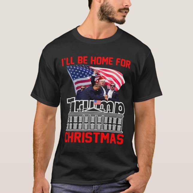 Camiseta Eu Estarei Em Casa Para Papais noeis De Natal Engr (Frente)