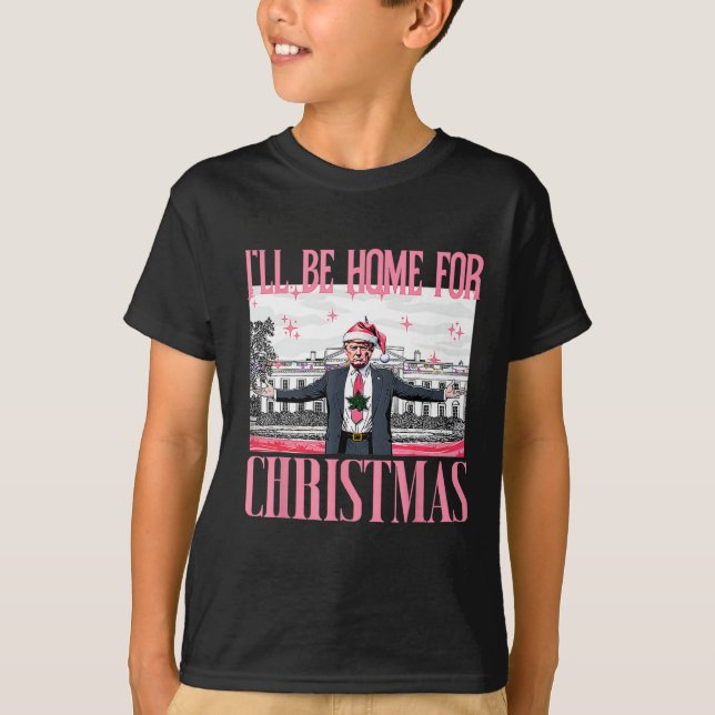 Camiseta Eu Estarei Em Casa Para Papais noeis De Natal Engr (Frente)
