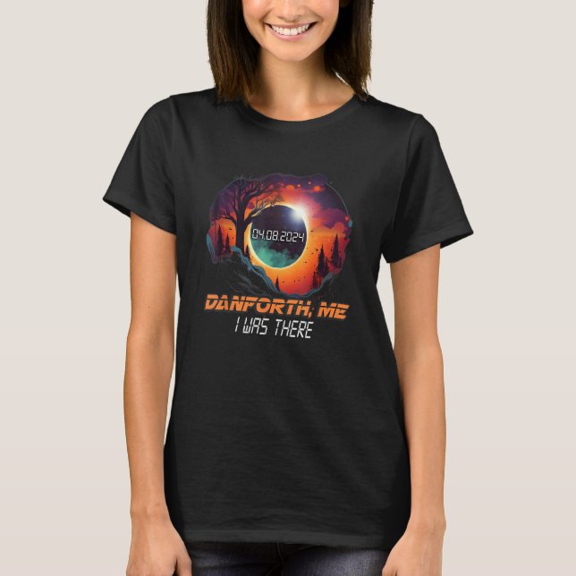 Camiseta Eu Estava Lá Eclipse Solar Dançando Maine Me (Frente)