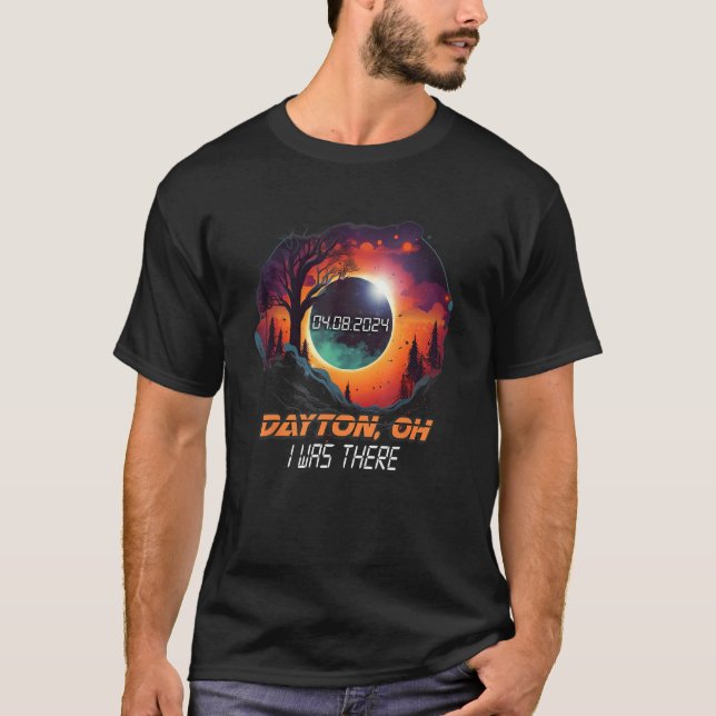 Camiseta Eu Estava Lá, Eclipse Solar Dayton Ohio OH (Frente)