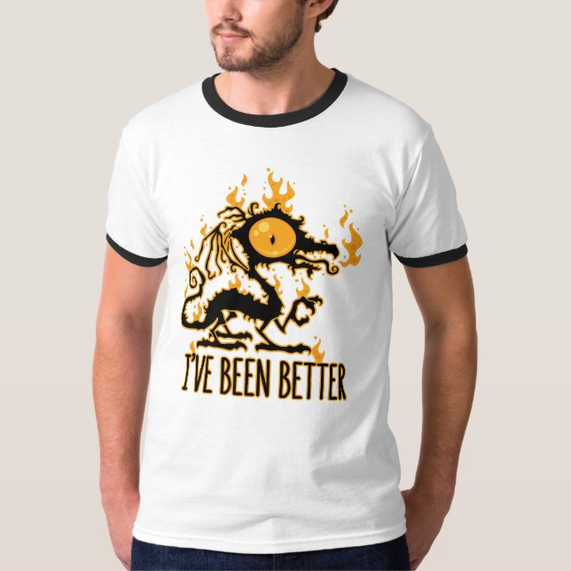 Camiseta Eu Estive Melhor Dragão Crocante Queimado (Frente)
