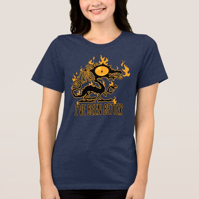 Camiseta Eu Estive Melhor Dragão Crocante Queimado (Frente)