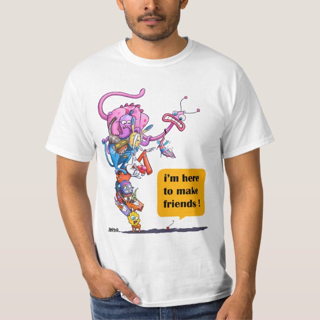 Camiseta Eu estou aqui fazer amigos! (Frente)