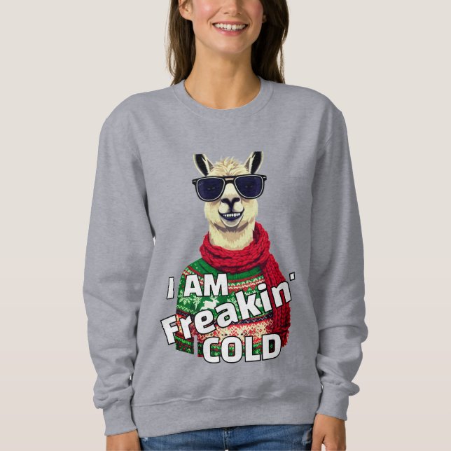 Camiseta Eu estou assustando o Frio Engraçado Llama (Frente)