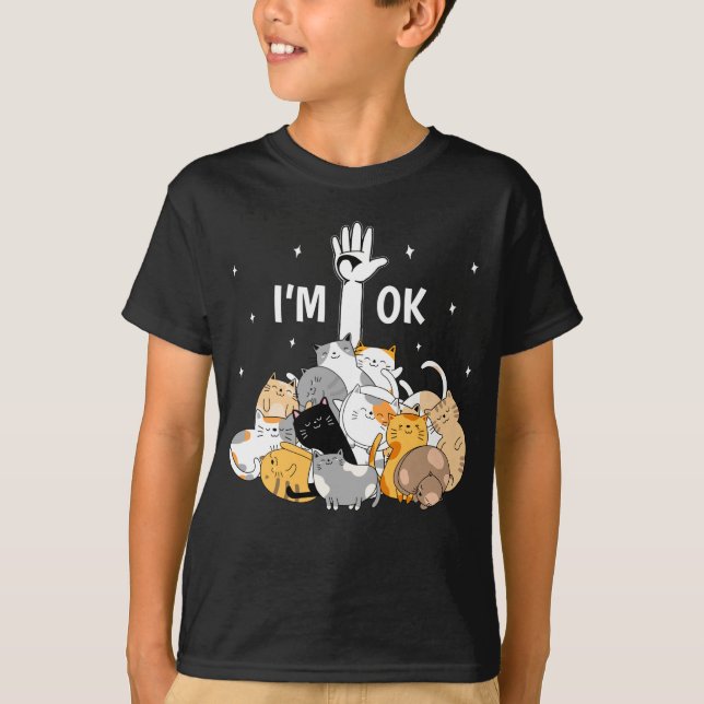 Camiseta Eu estou bem, Gatos Engraçados (Frente)