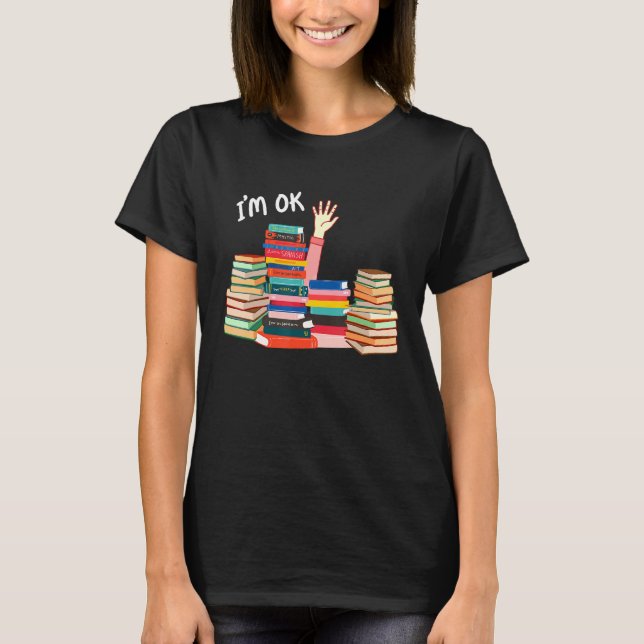 Camiseta Eu estou bem Leitor de Mão Lendo Livro Empresta Bo (Frente)